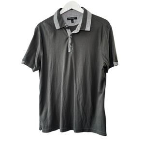 Banana Republic Luxury Touch Gray Short Sleeve Polo Shirt Men's Large